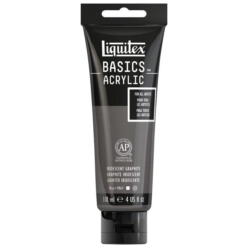 Liquitex BASICS Acrylic Paint, 118ml (4-oz) Tube, Iridescent Graphite - Image 1